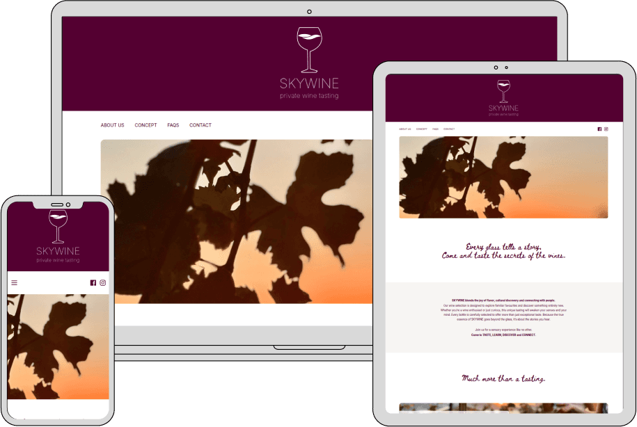 SkyWine website